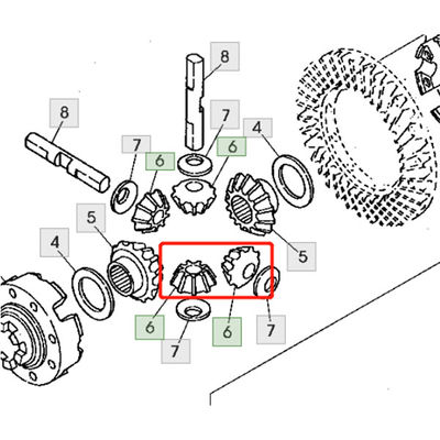 R139207 Bevel Gear For JD TRACTOR 5725